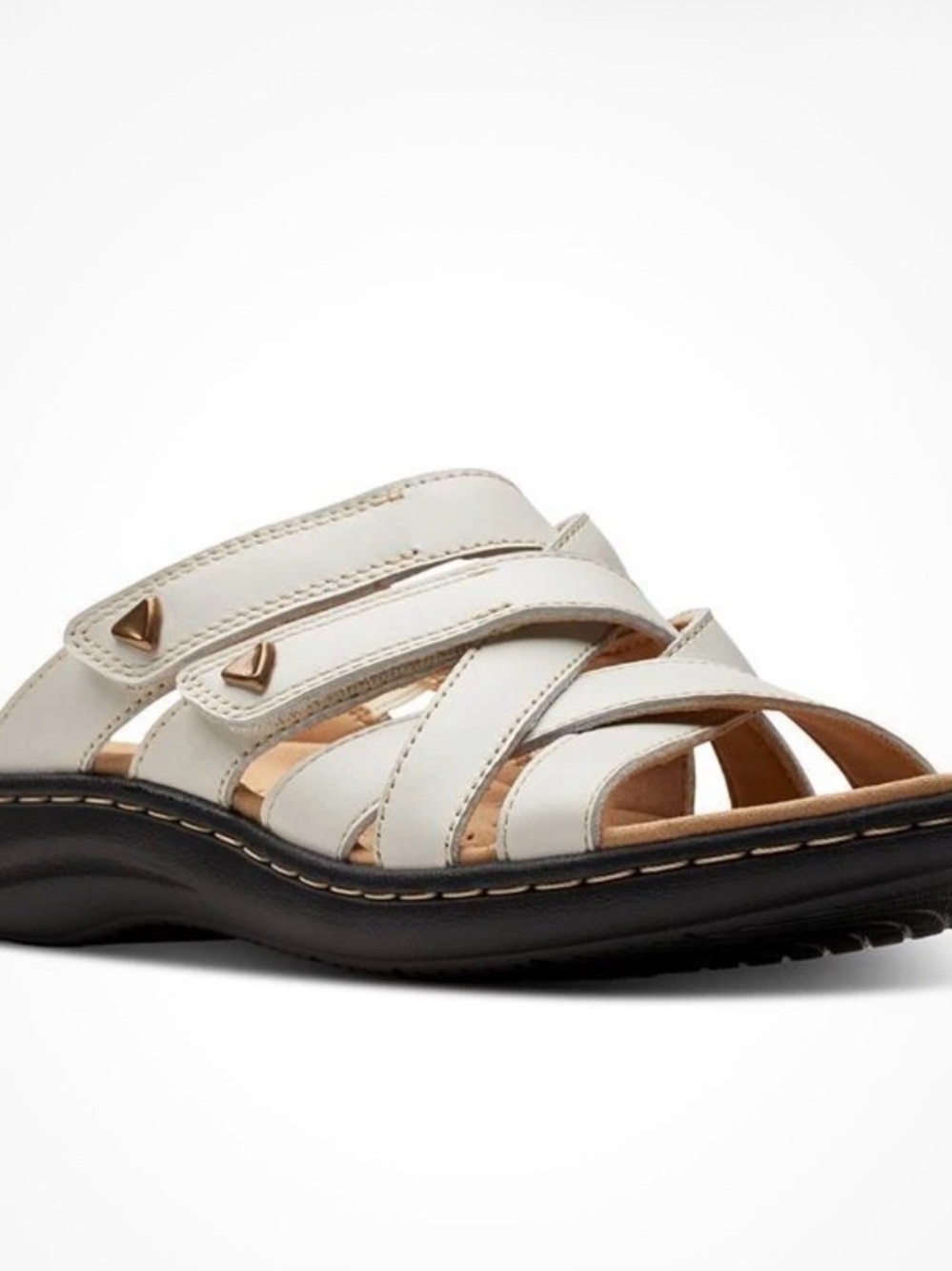 Clarks Laurieann Bali Leather Crisscross Slide Sandals